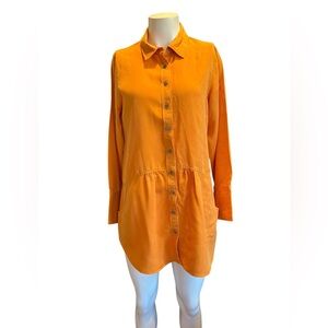 Soft Surroundings Easy Tencel Tunic Top Women’s Size M Petite Peplum Pockets